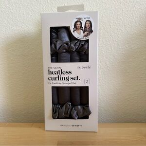 NWT, Kitsch Satin Heatless Curling Set, Charcoal